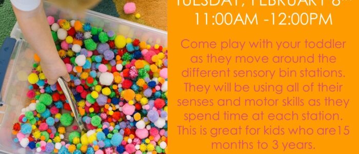 Toddler Sensory Bins: Ages 15mon.-3yrs. SIGN UP NOW!!!