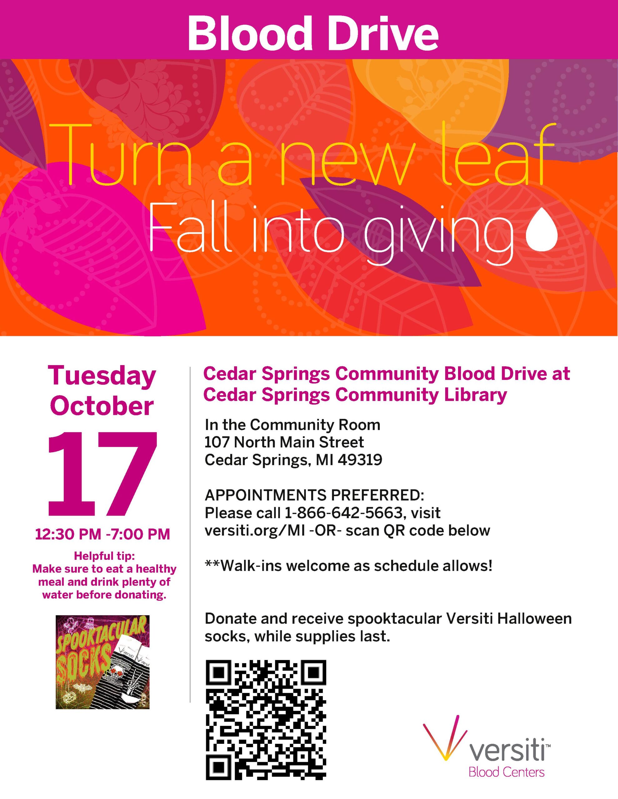 October 17th Versiti Blood Drive – Sign Up Now